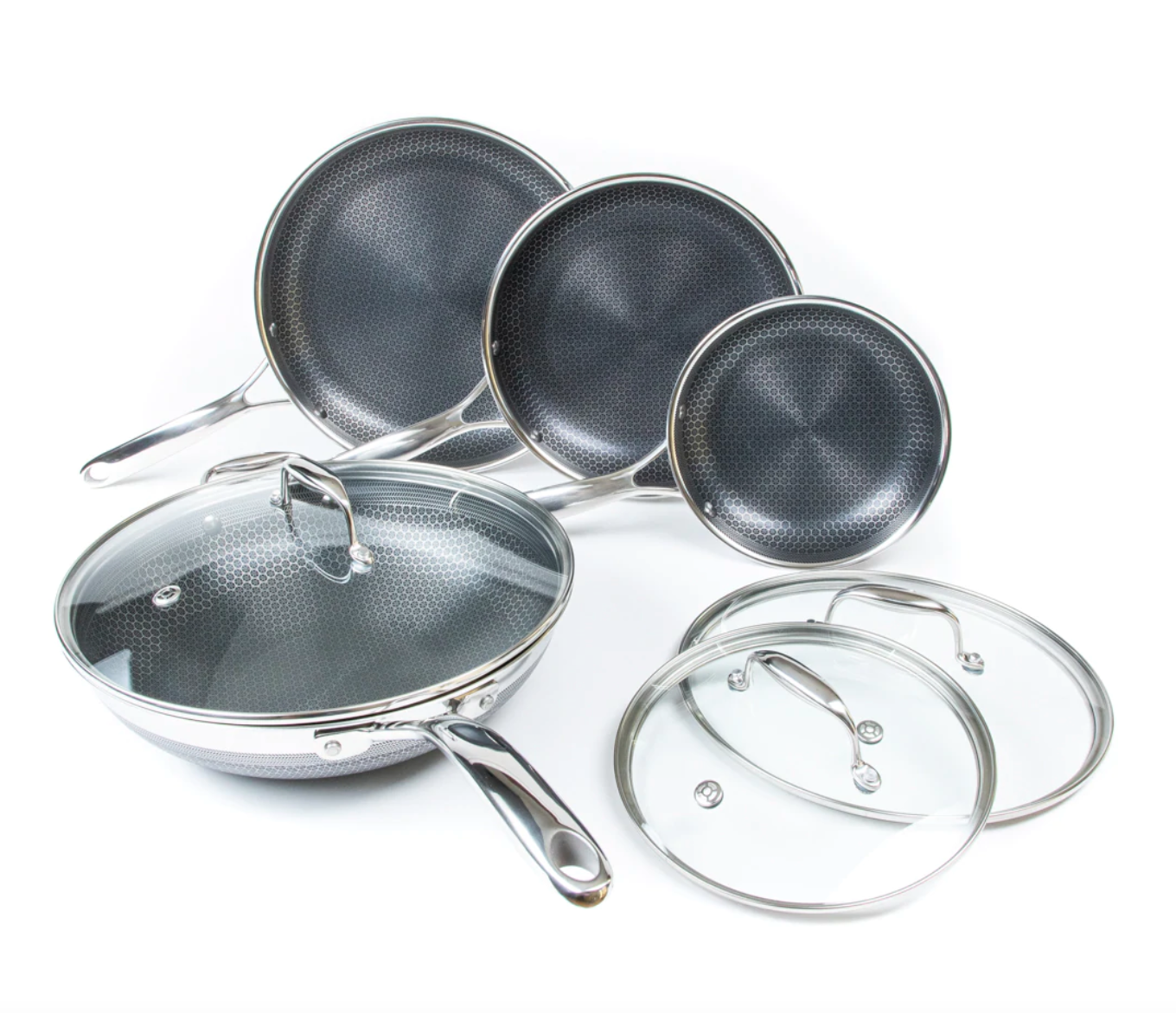 7pc HexClad Hybrid Cookware Set and Wok