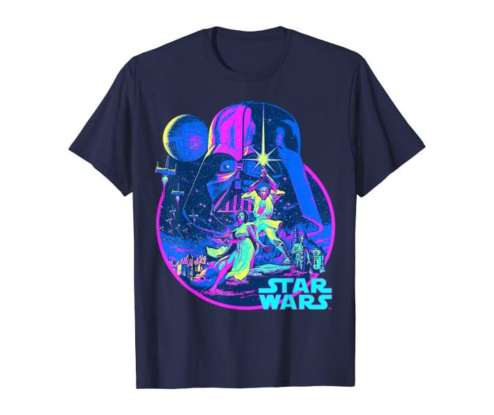 Star Wars Bright Classic Neon Poster Graphic T-Shirt
