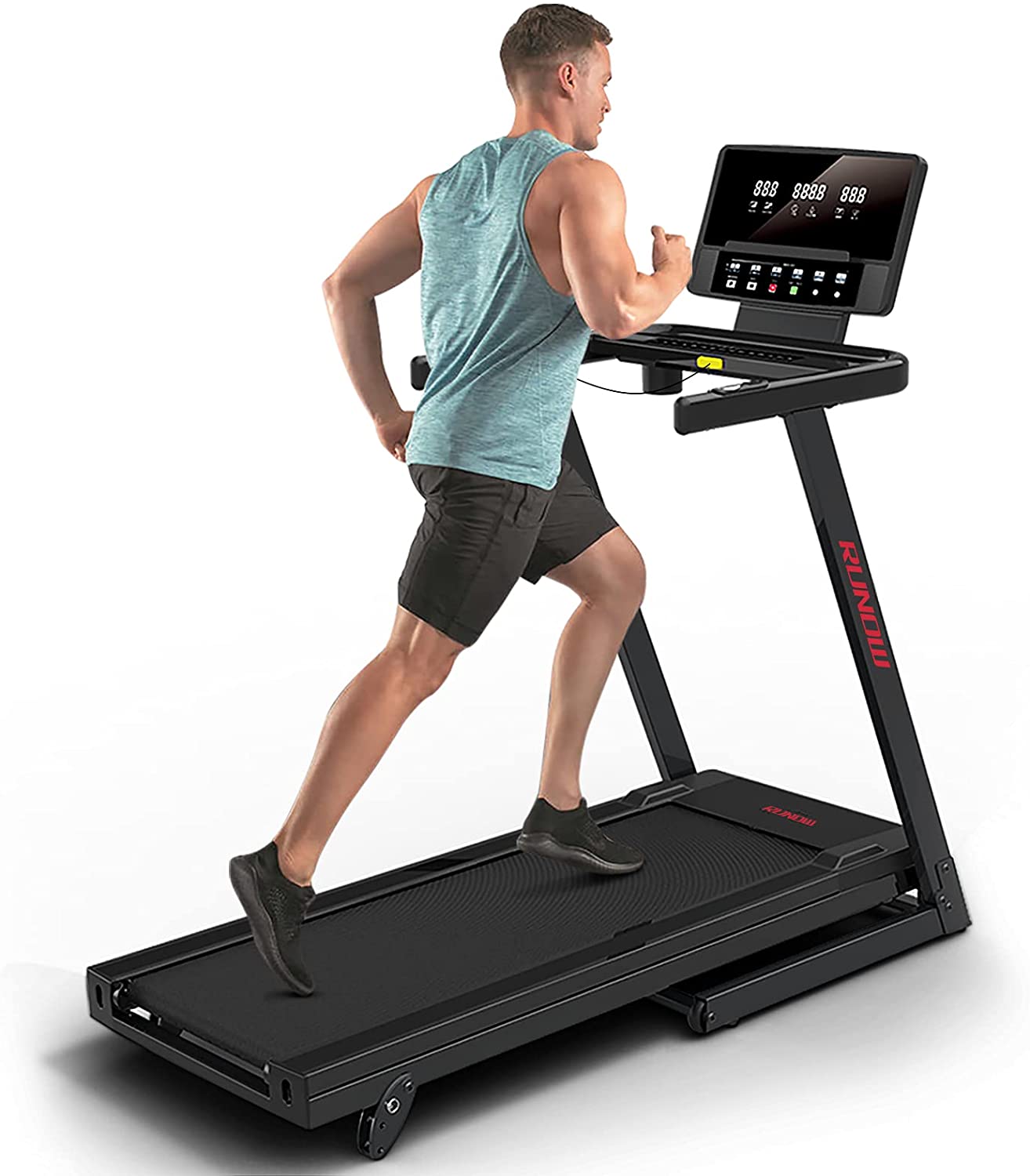 Folding Treadmill with Incline and LCD Monitor