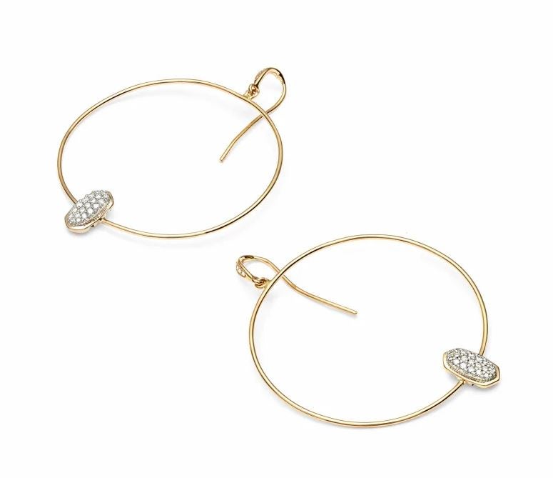 Kendra Scott Elora 14k Yellow Gold Hoop Earrings in White Diamond