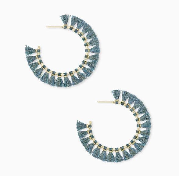 Kendra Scott Evie Gold Hoop Earrings in Turquoise
