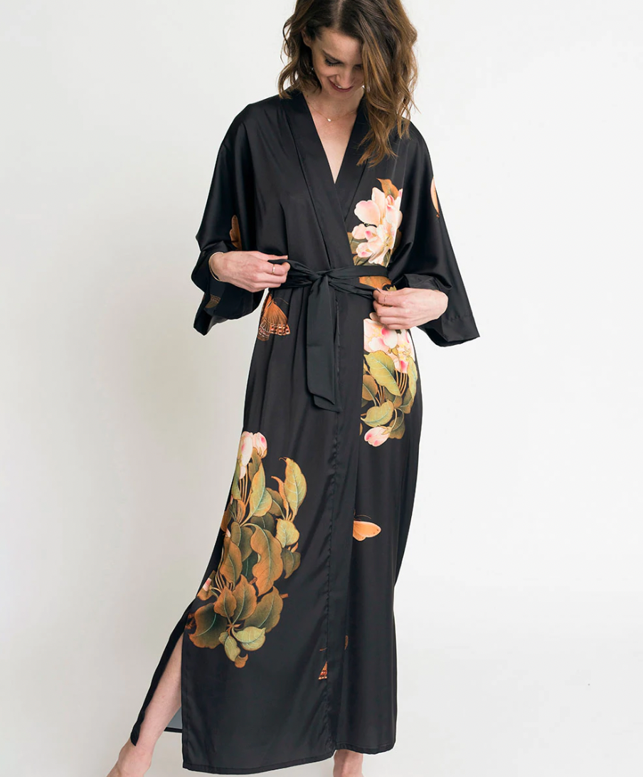 Kim + Ono Peony & Butterfly Kimono Robe
