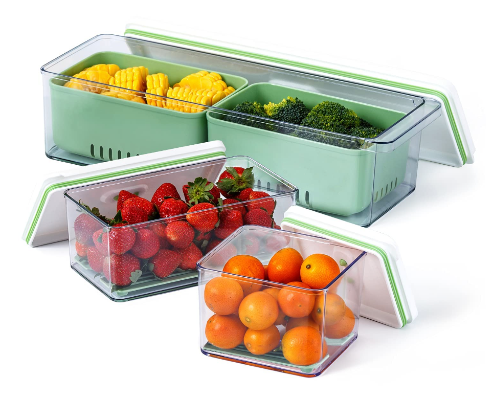Lille Home Food Storage and Produce Saver Storage Container 3 Pack