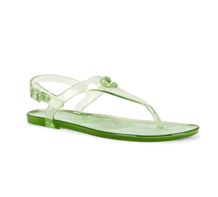 green jelly sandals womens