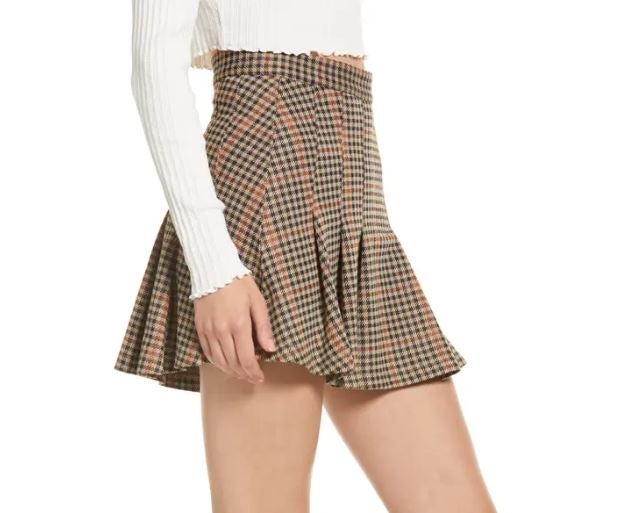 Free People Honey Pleated High Waist Miniskirt