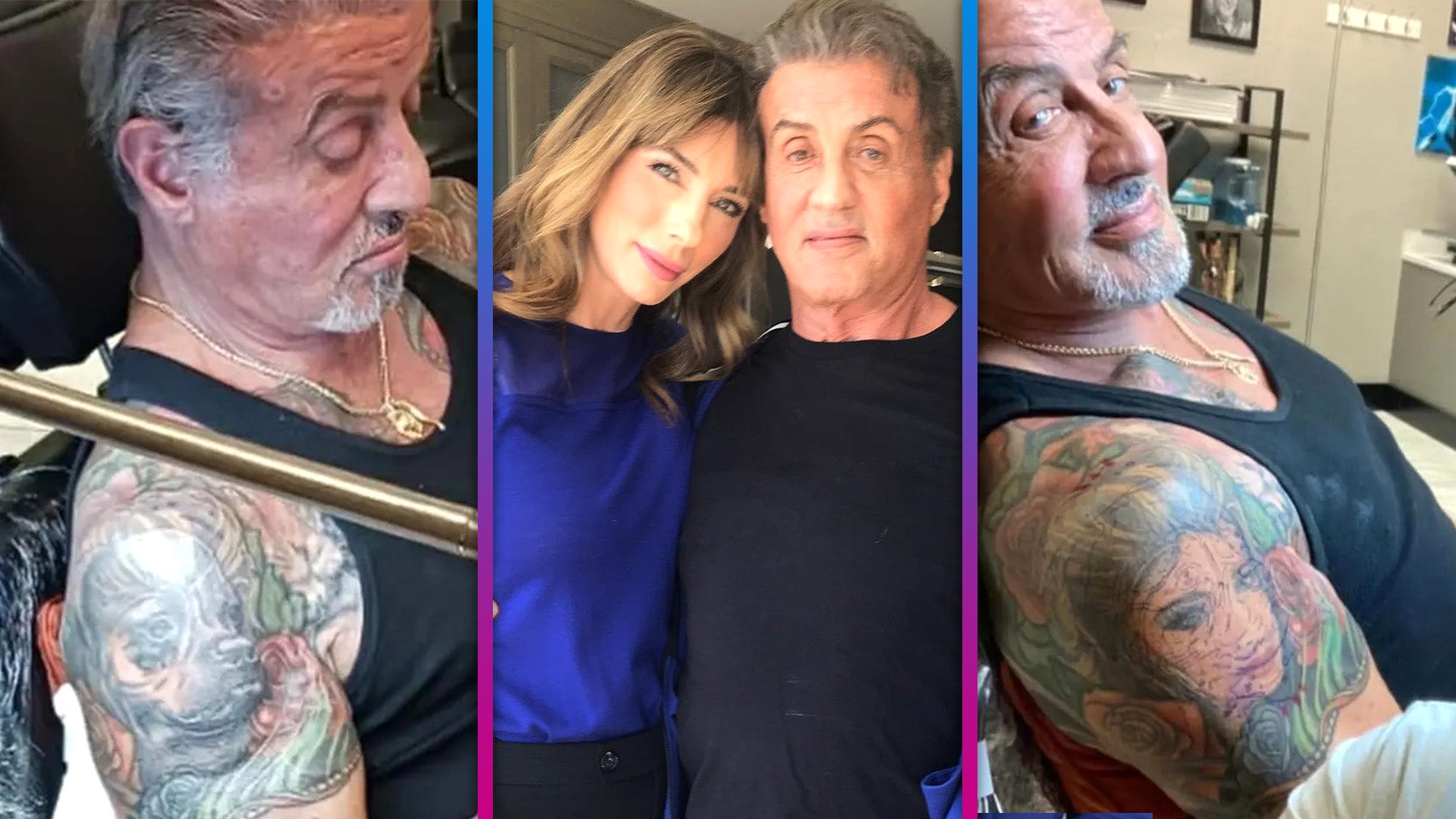 Sylvester Stallone Covers Up His Tattoo of Wife Jennifer Flavin |  Entertainment Tonight