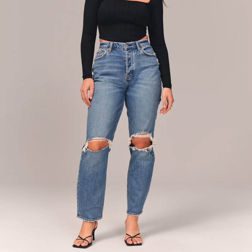 Abercrombie & Fitch Curve Love High Rise Dad Jeans