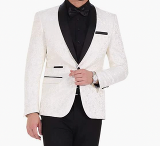 Elvis - Mens Floral Jacquard Dress Suit Jacket