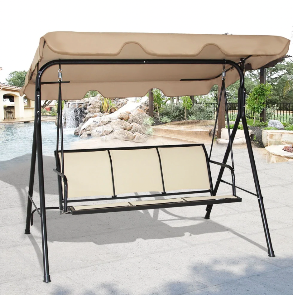 Outdoor Patio Swing Canopy Bench Chair