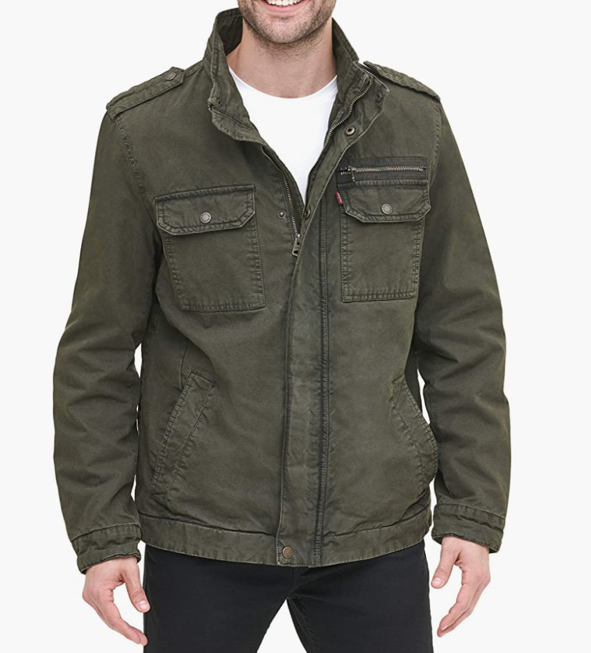 Levi's Men's Big & Tall Washed Cotton Military Jacket