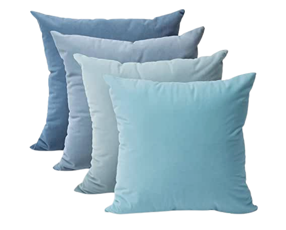 Tayis Blue Throw Pillow Covers 18x18in Set of 4