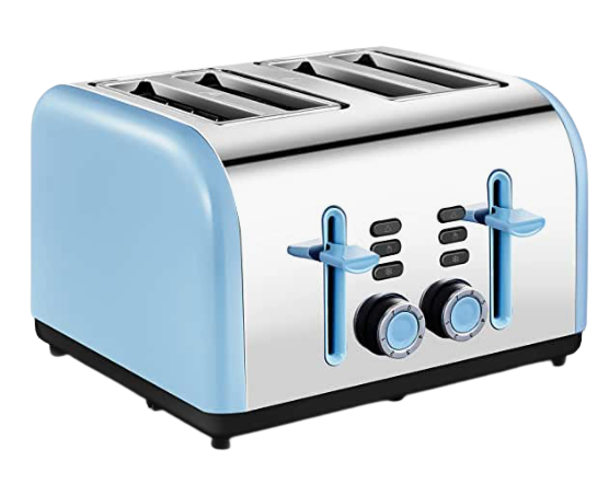 CUSINAID 4 Wide Slots Stainless Steel Toaster