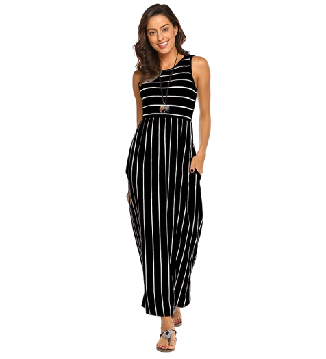 Striped Maxi Dress with Pockets
