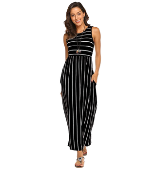 Hount Striped Maxi Dress with Pockets