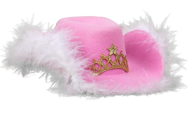 Pink Cowgirl Hat with Tiara Accent for Pets