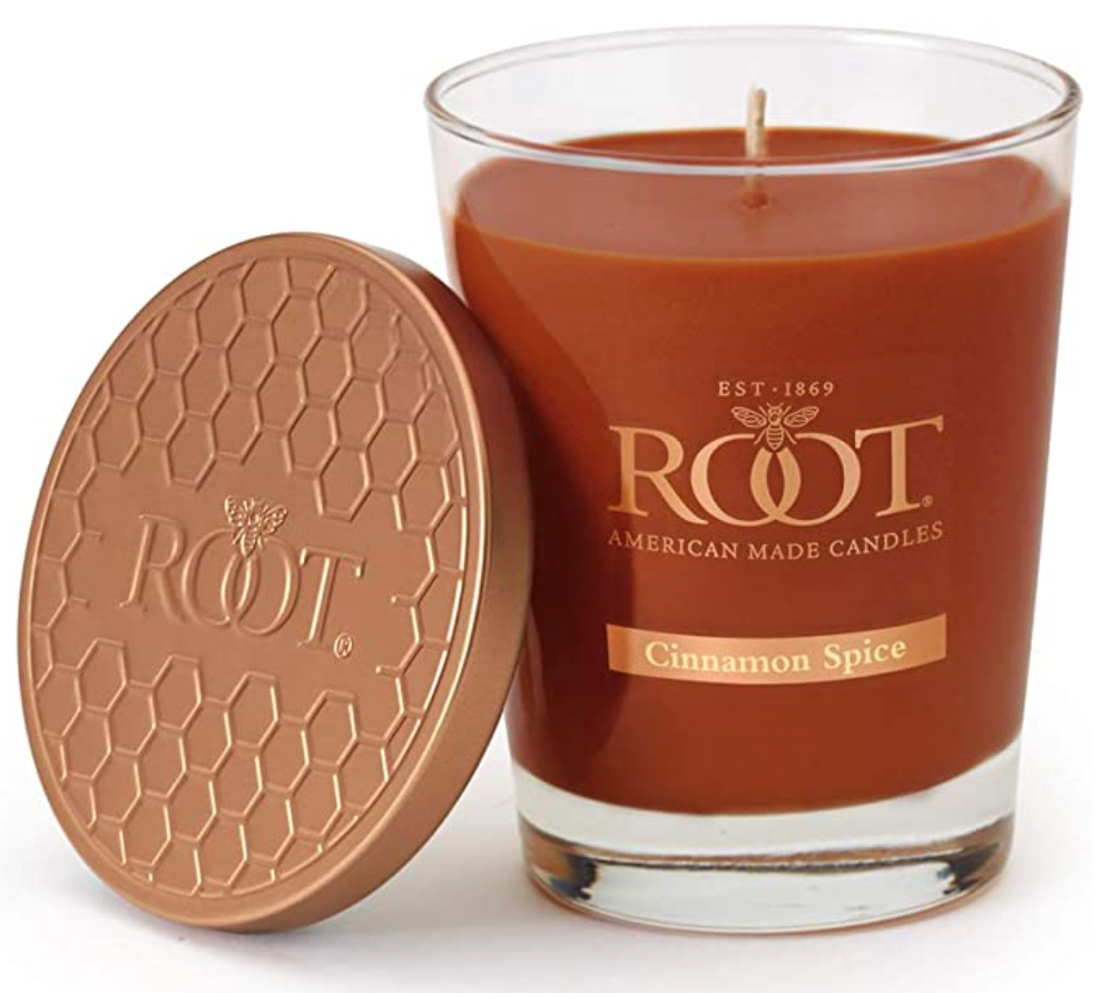 Root Candles Honeycomb Veriglass Scented Beeswax Blend Candle, Cinnamon Spice