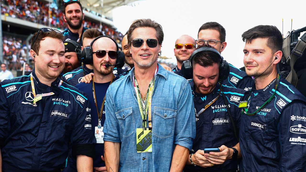 Brad Pitt Attends F1 Grand Prix in pic