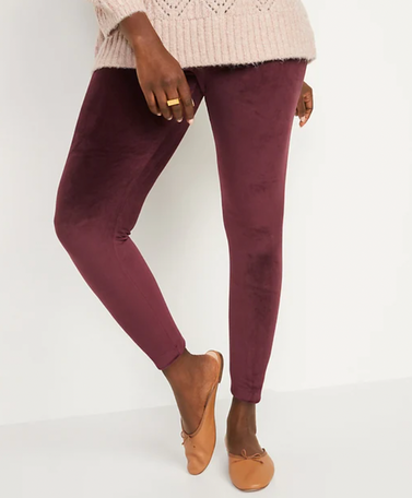 Burgundy crushed velvet leggings  Crushed velvet leggings, Velvet leggings,  Leggings are not pants