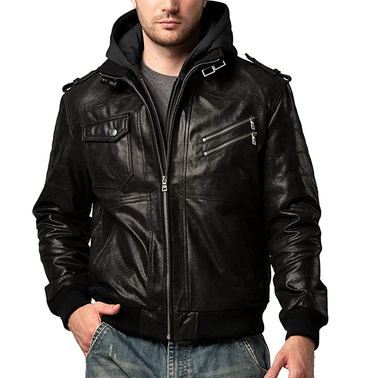 Flavor Men's Leather Motorcycle Jacket