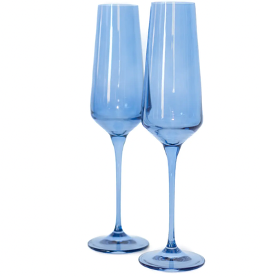 Estelle Colored Glass Set of 2 Champagne Glasses