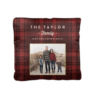 Rustic Plaid Red Pillow