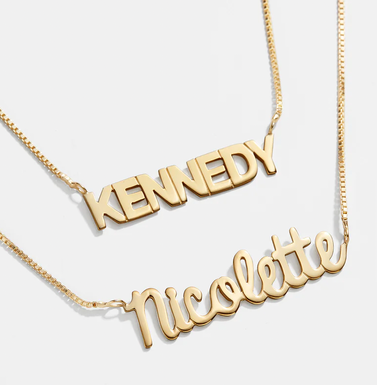 14K Gold Nameplate Necklace