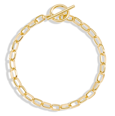 14K Yellow Gold Vermeil Toggle Link Bracelet