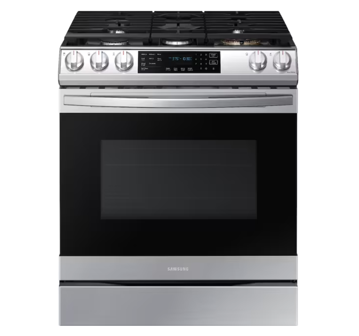 Samsung Slide-In Gas Convection Range with Air Fry and Wi-Fi