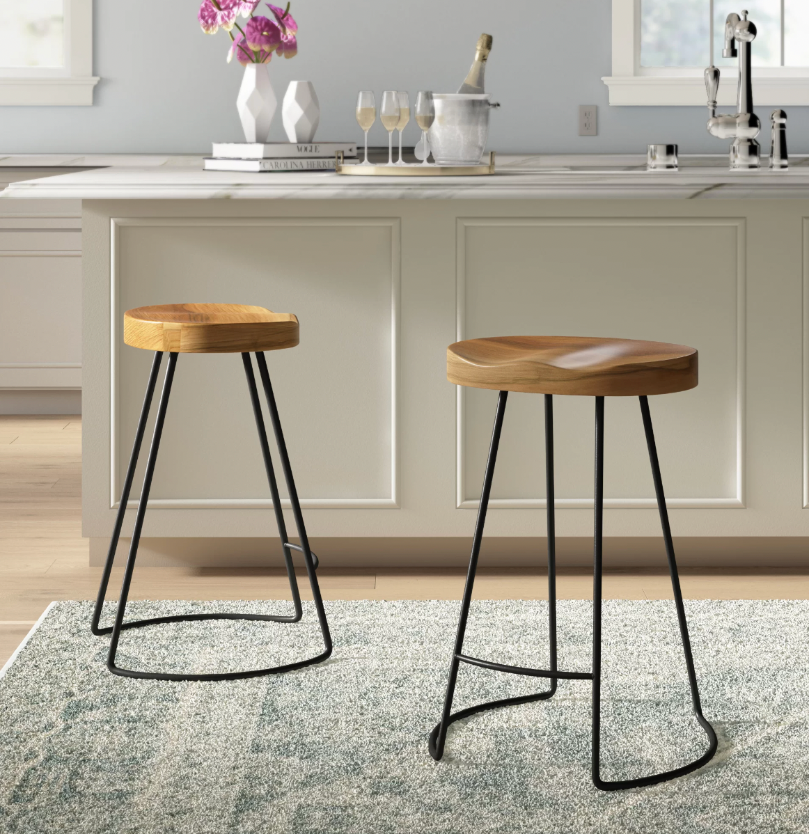Penelope Solid Wood Bar & Counter Stool (Set of 2)