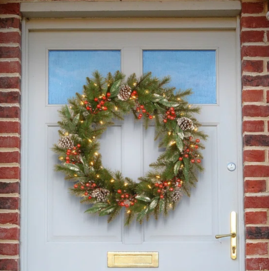 Kellogg Faux Lighted Wreath