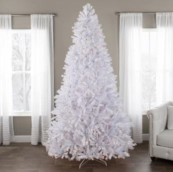 North Valley Lighted Artificial Spruce White Christmas Tree