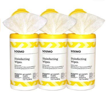 Solimo Disinfecting Wipes, Lemon Scent