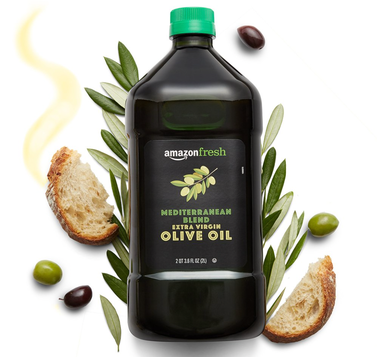Amazon Fresh Mediterranean Blend Extra Virgin Olive Oil, 2QT