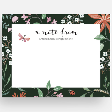 Floral Border Personalized Note Cards