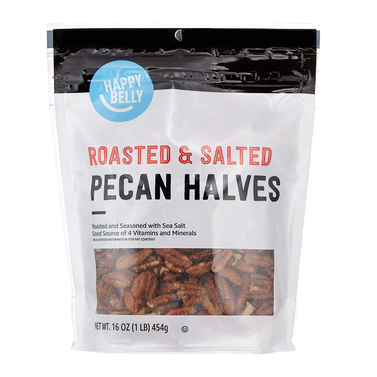 Happy Belly Roasted and Salted Pecan Halves, 16 Ounce