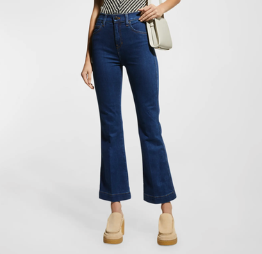 Veronica Beard Jeans Carson High-Rise Flared Ankle Jeans