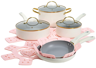 Paris Hilton Epic Nonstick Cookware Set with Tempered Glass Lids
