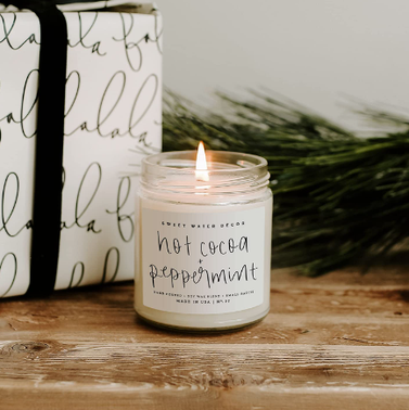 Sweet Water Decor Hot Cocoa + Peppermint Soy Candle