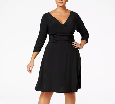 NY Collection Plus Size Ruched A-Line Dress