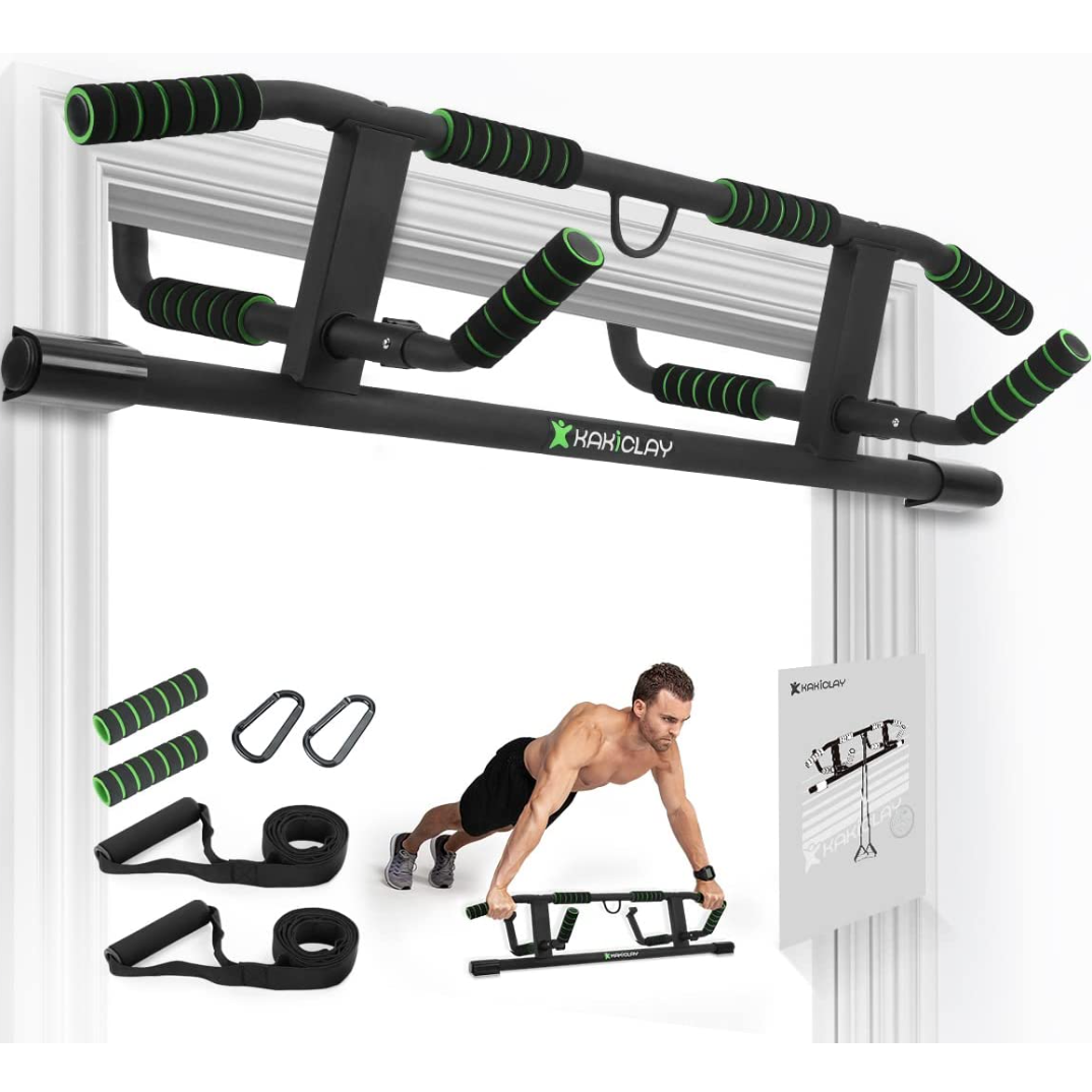Kakiclay Multi-Grip Pull Up Bar with Smart Larger Hooks