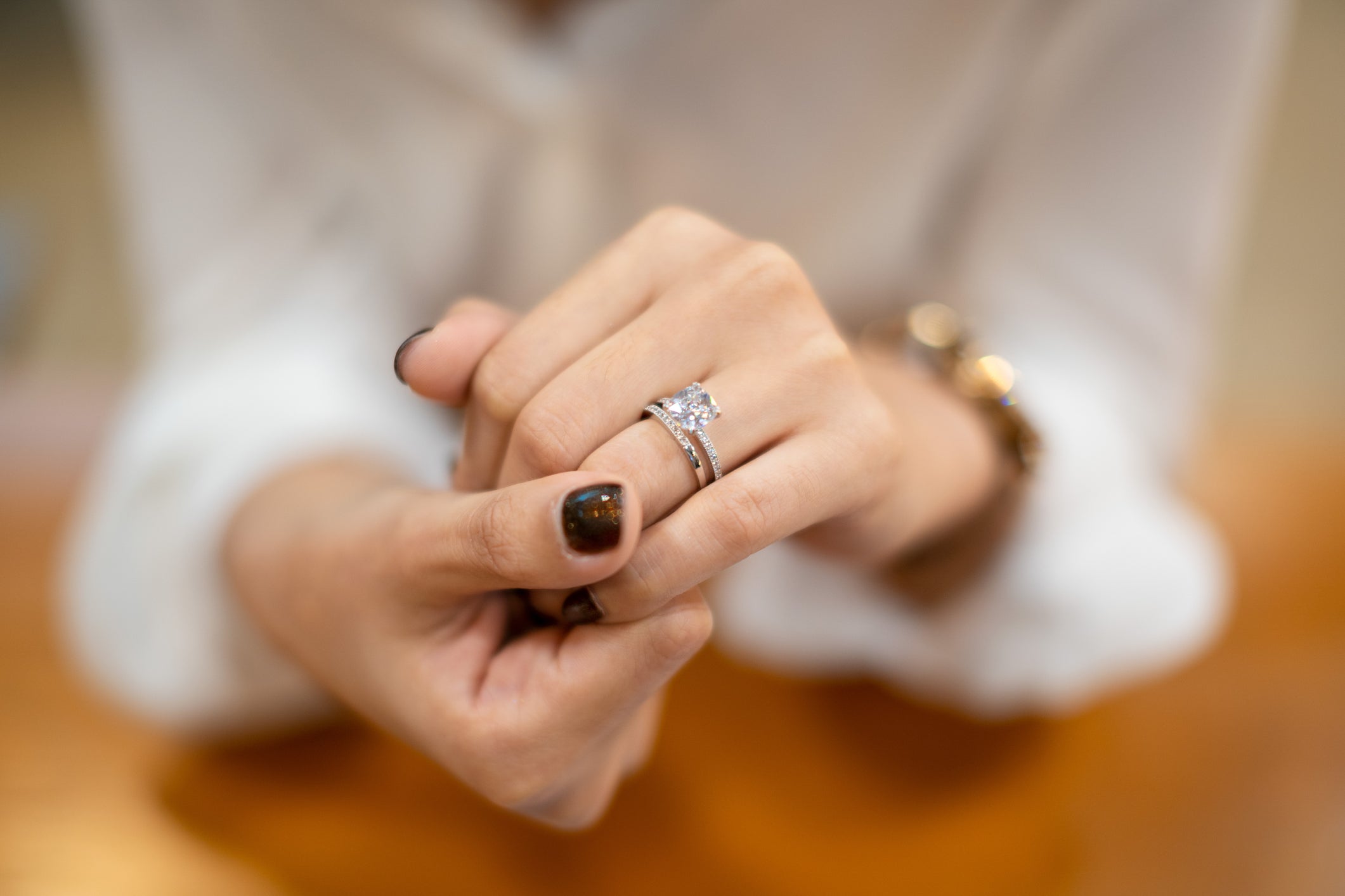 Dainty Triad Diamond Ring