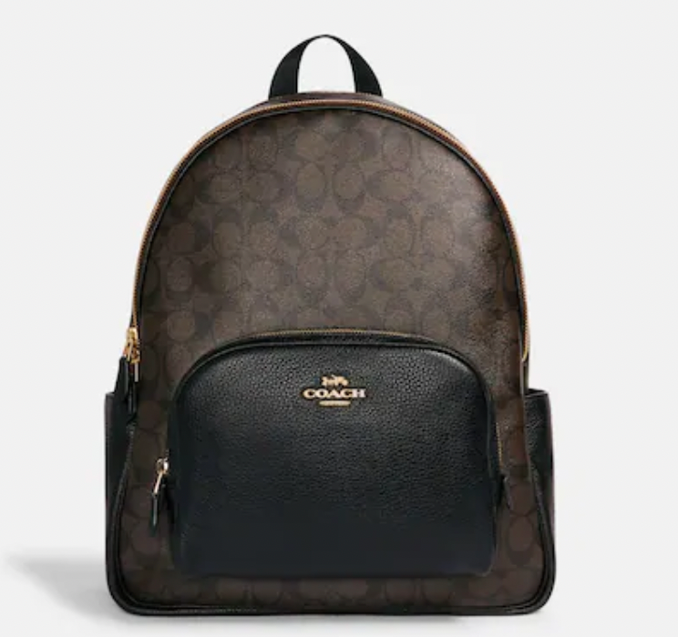 Coach Large Court Backpack In Signature Canvas