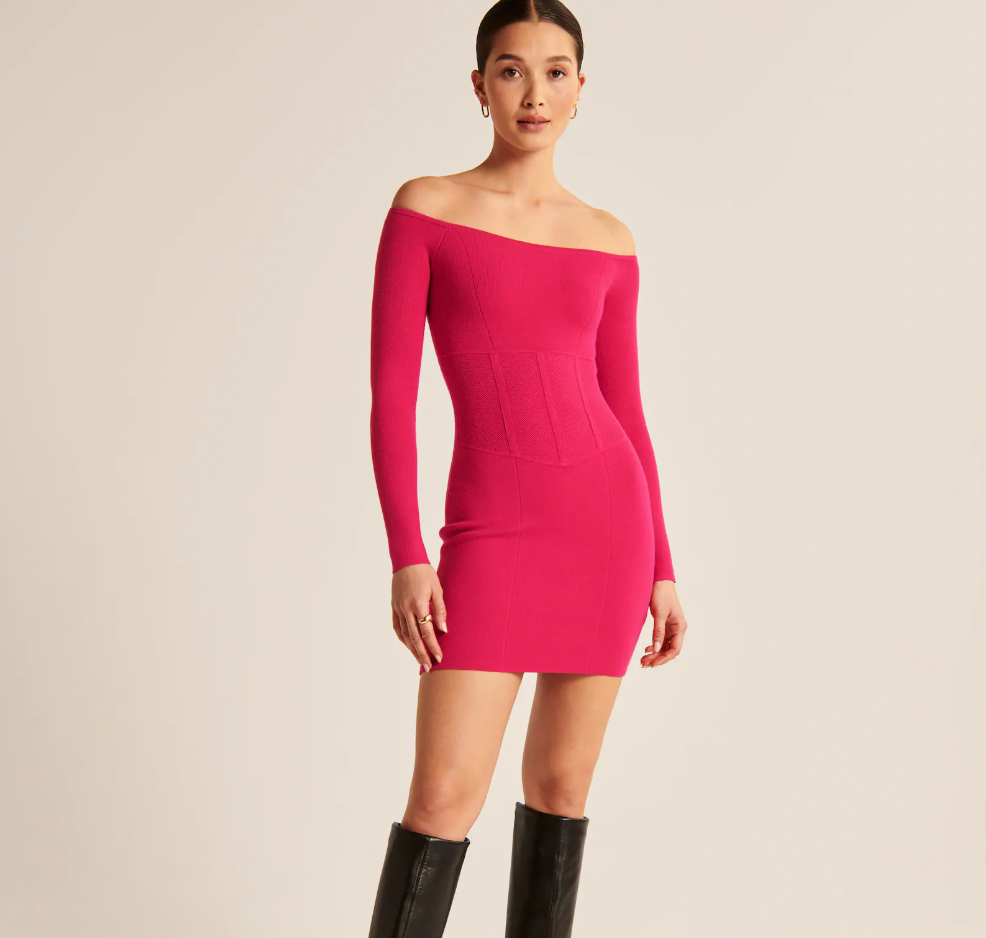 Abercrombie and Fitch Off-The-Shoulder Corset Mini Dress