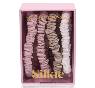 SILKIE x4 Set 100% Pure Mulberry Silk Skinny Scrunchies