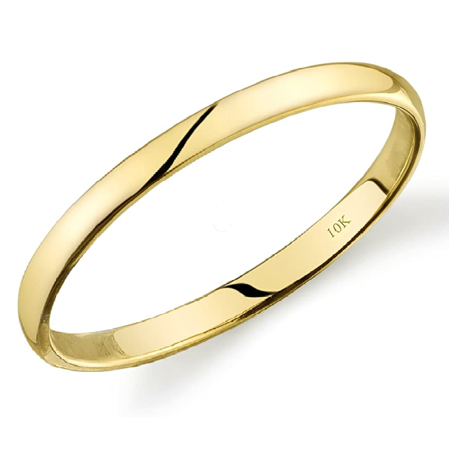 Tesori & Co 10k Yellow or White or Rose Gold Light Comfort Fit Band
