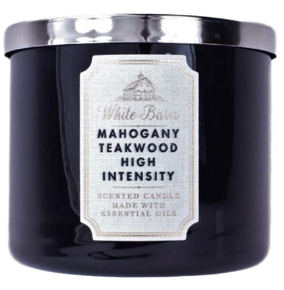 White Barn Bath and Body Works Mahogany Teakwood Large 3-Wick Scented Candle