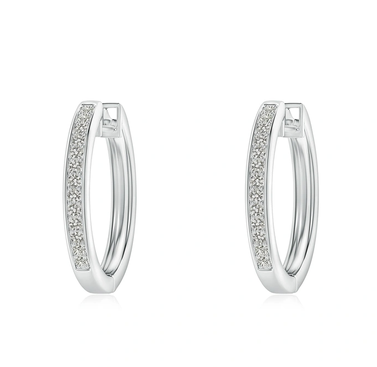 Angara Pave-Set Diamond Hinged Hoop Earrings