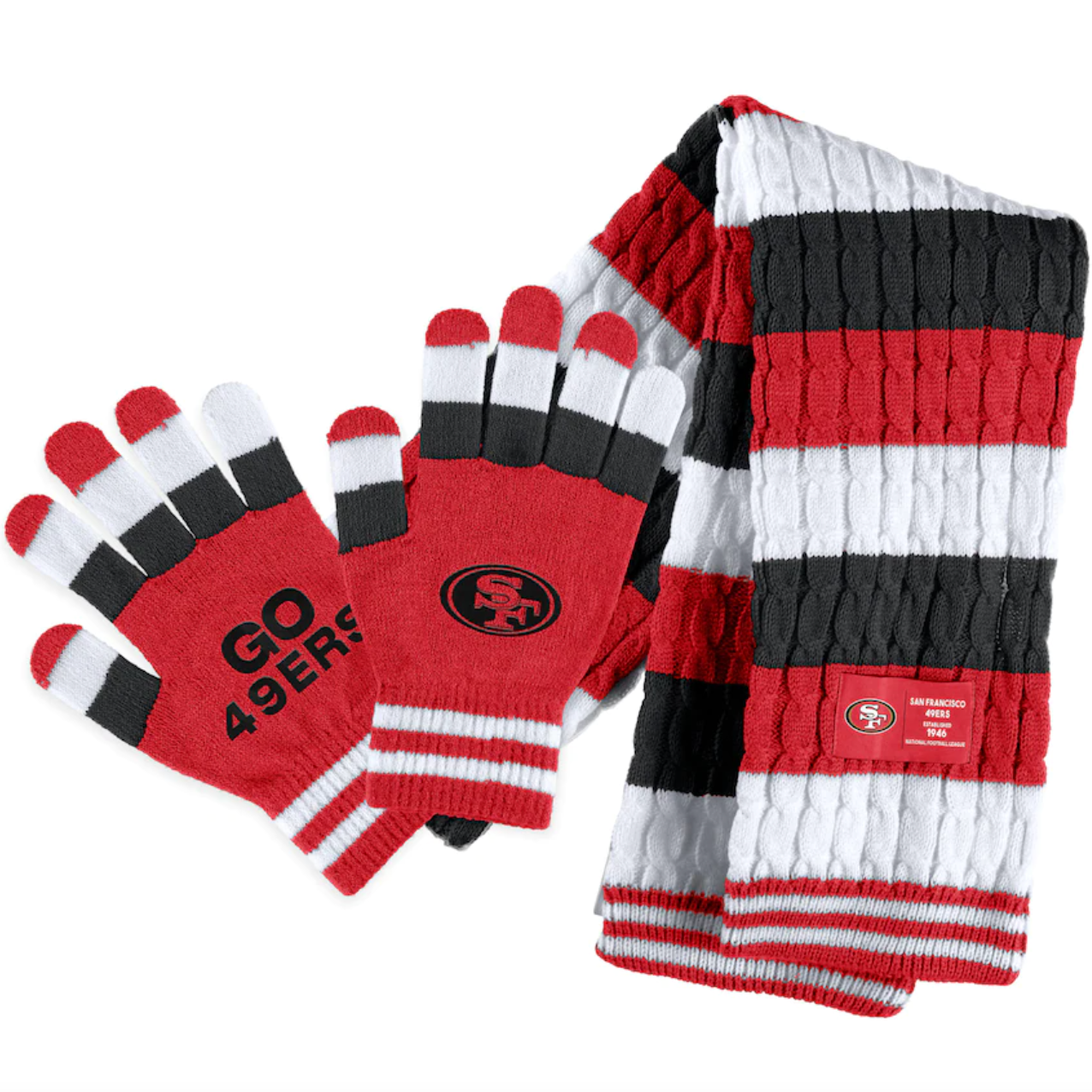 WEAR by Erin Andrews San Francisco 49ers Gloves and Scarf