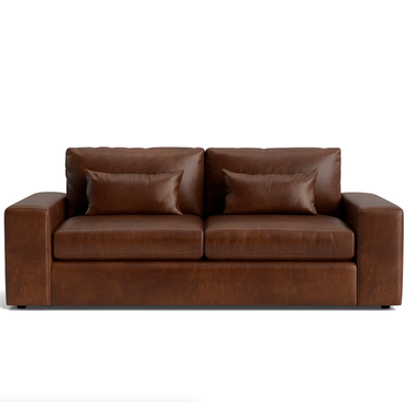 Haywood Leather Wide Arm Sofa