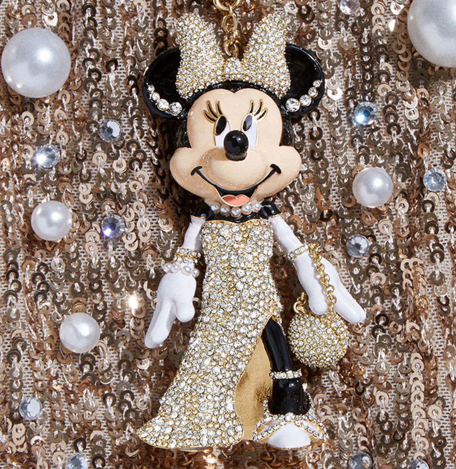 Minnie Mouse Disney Bag Charm - Black Tie